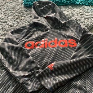 Grey and orange adidas hoodie